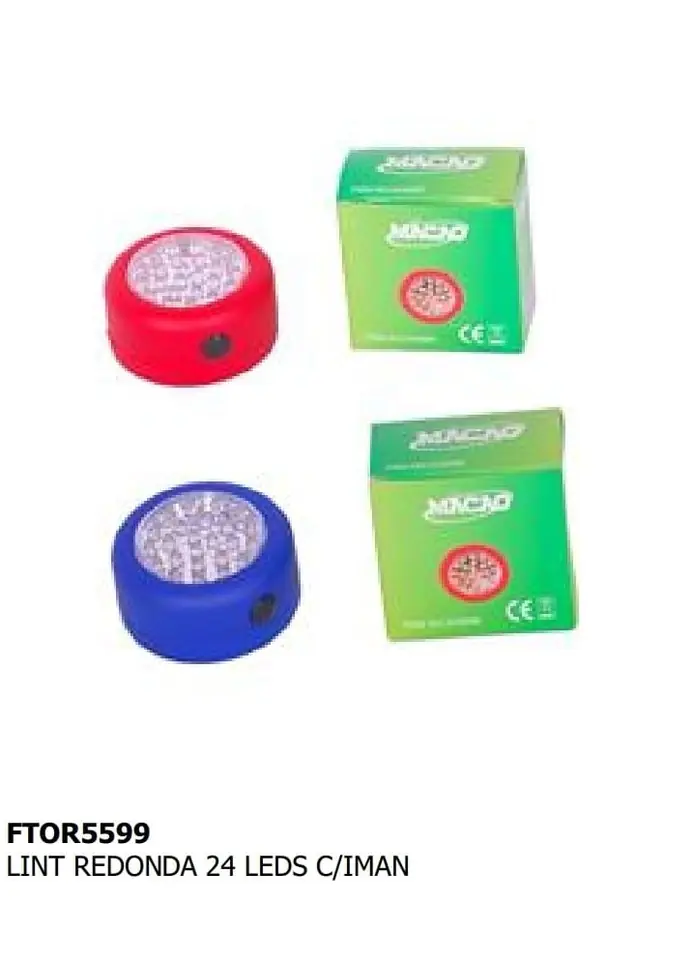 LINTERNA PLACAR MACAO A PILA 24LEDS CON IMAN (u260)
