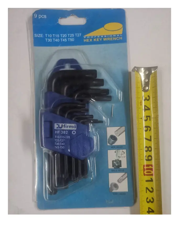 LLAVES TORX 9PCS PROFESIONAL CON GUIA HF382 (U300)