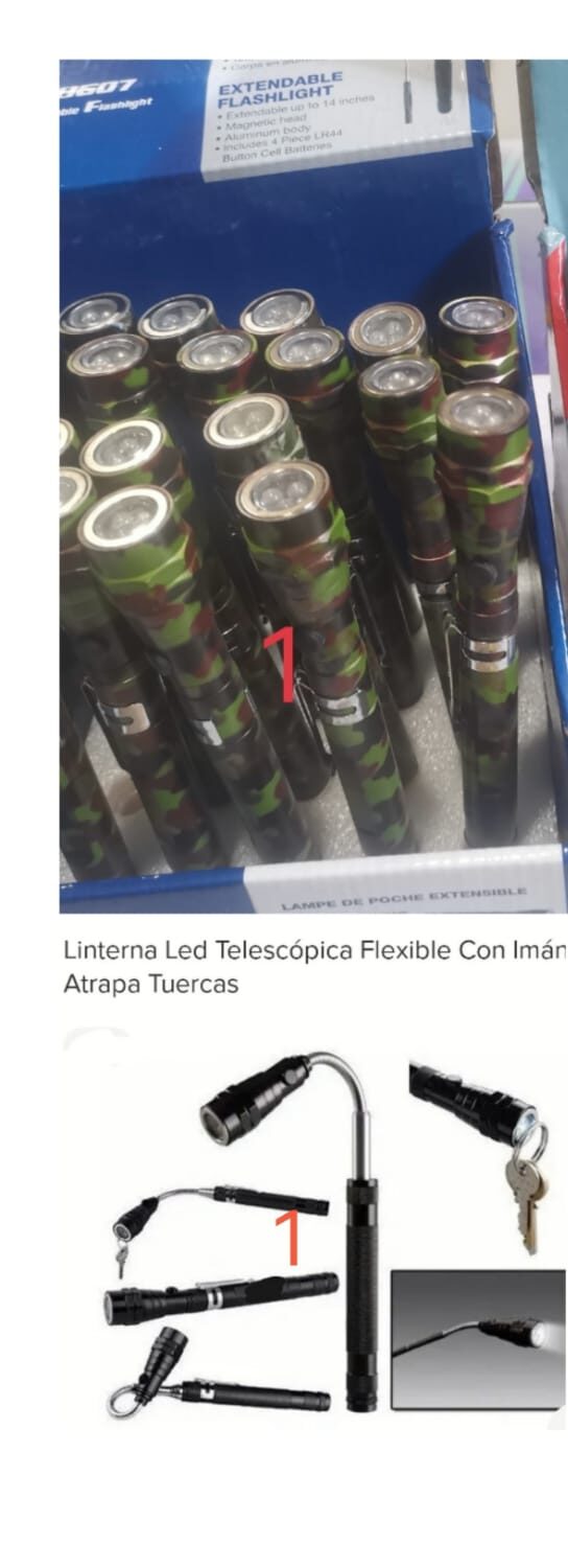 LINTERNA LED TELESCOPICA METAL FLEXIBLE CON IMAN CAMUFLADO (U300)