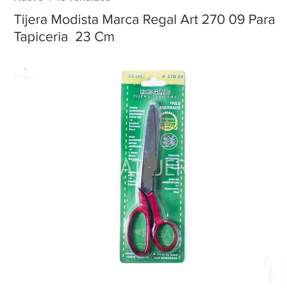 TIJERA COSTURERA 23CM REGAL(U1100)