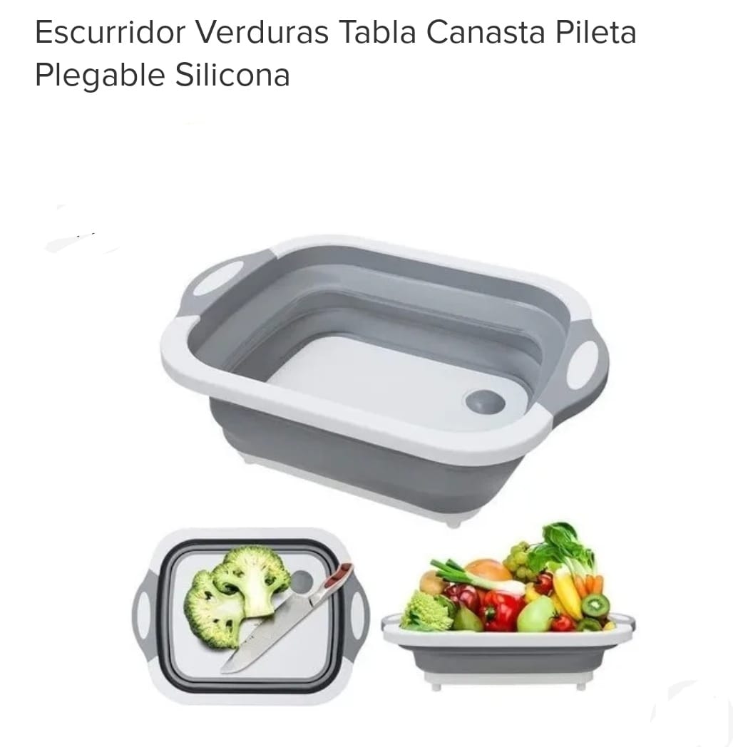 TABLA PICAR CANASTA PLEGABLE DE SILICONA (U300)
