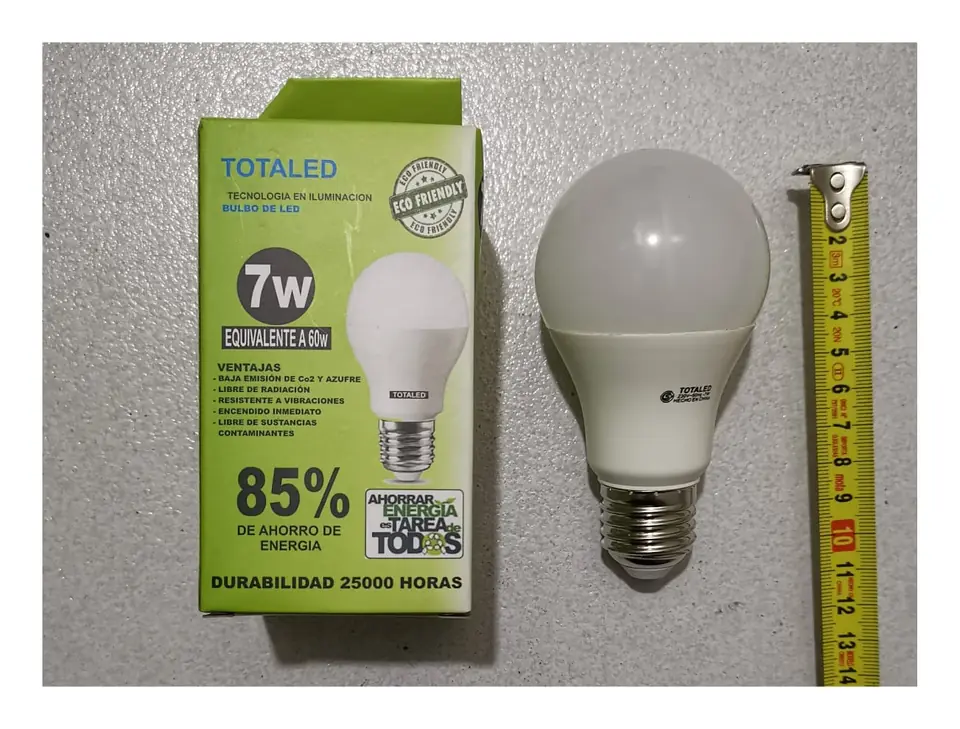 LAMPARA LED 7 W LUZ CALIDA (U050)