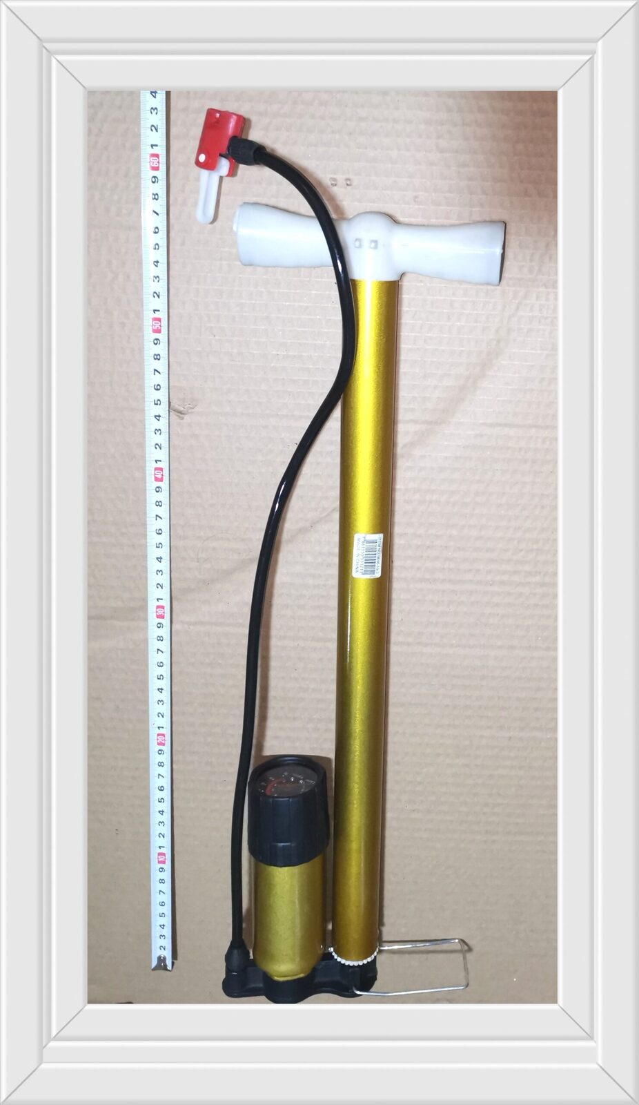 Inflador aluminio color con bomba y manómetro mango pvc (U480)