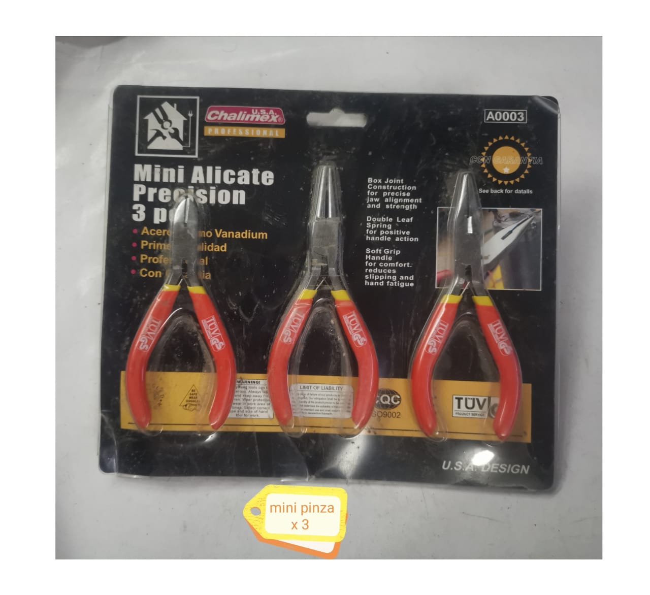 PINZA MINI 4.5" SET X 3PCS CHALIMEX (U600)