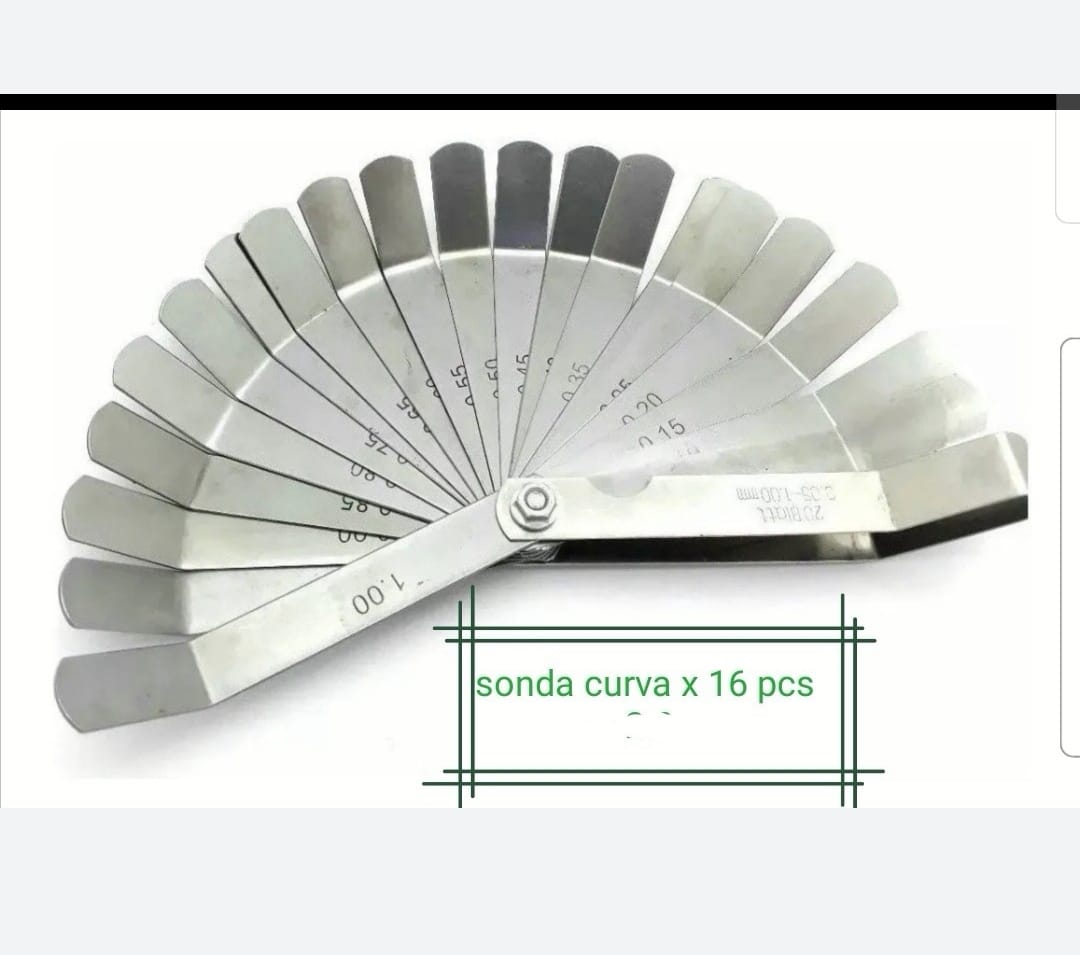 SONDA MEDIDORA PARA VALVULAS AUTOS MOTOS CURVAS 16HOJAS  (U300)