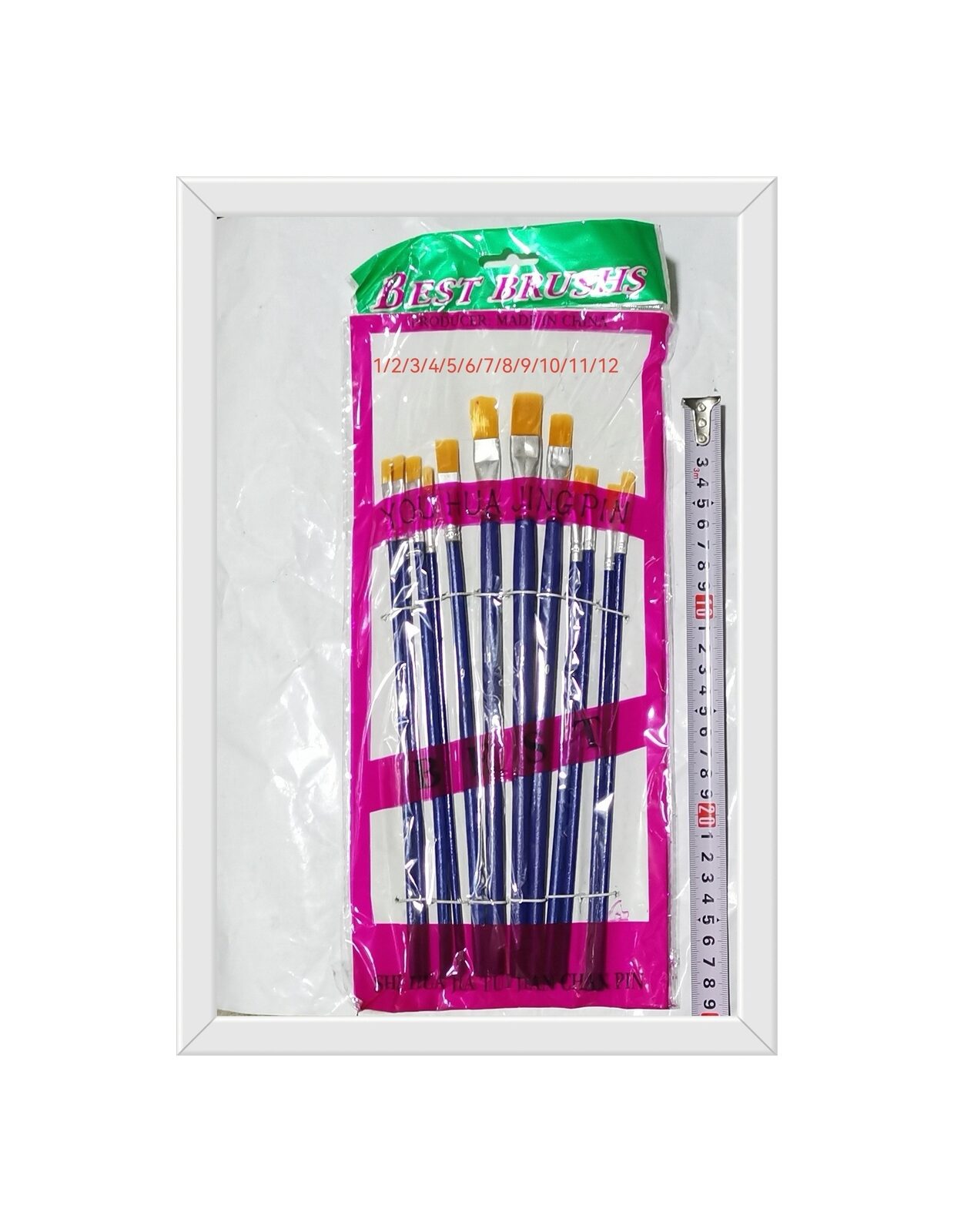 PINCELES SINTETICOS CHATOS X 12 PCS 1-12MM (U145)