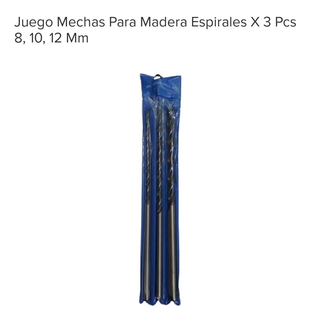 MECHA MADERA LARGA 300MM X3PZS (U375)