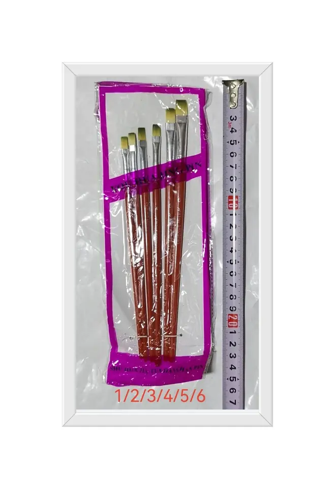 PINCELES SINTETICOS CHATOS X 6PCS 1/2/3/4/5/6MM (U075)