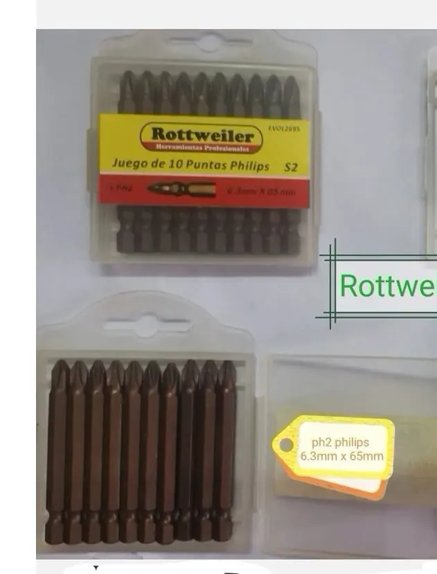 PUNTAS PH2 IMANTADAS X10 PZS ROTTWEILER PH2X65MM (U290)