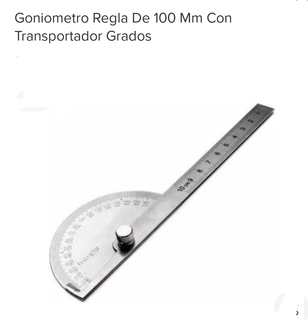 GONIOMETR0 METAL 100 MM CON TRANSPORTADOR GRADOS(U300)