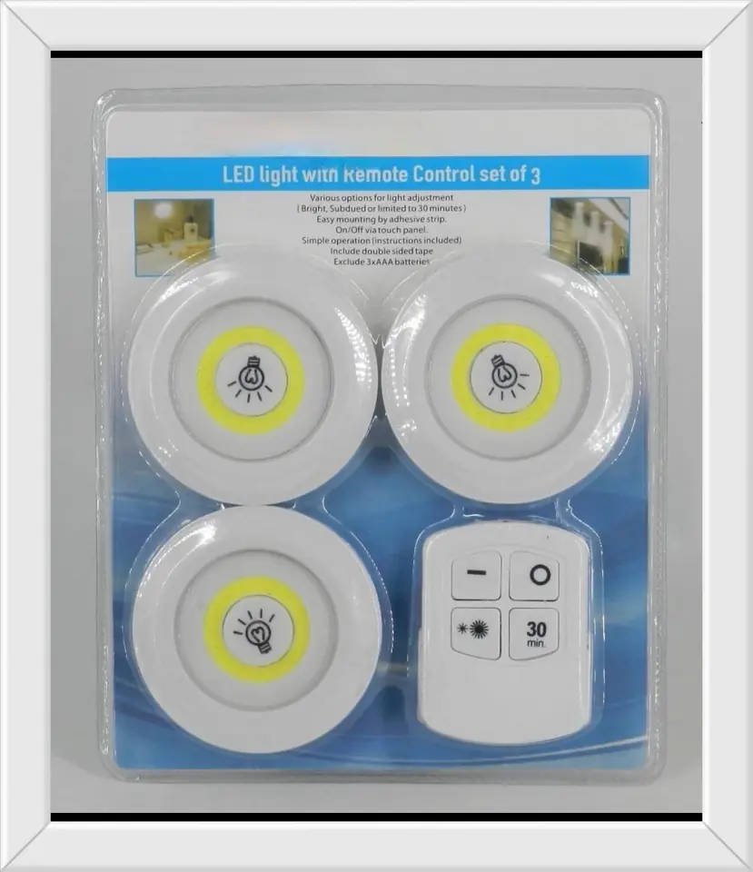 SET 3 LUCES LED IHALAMBRICASCON CONTROL A PILA (U480)