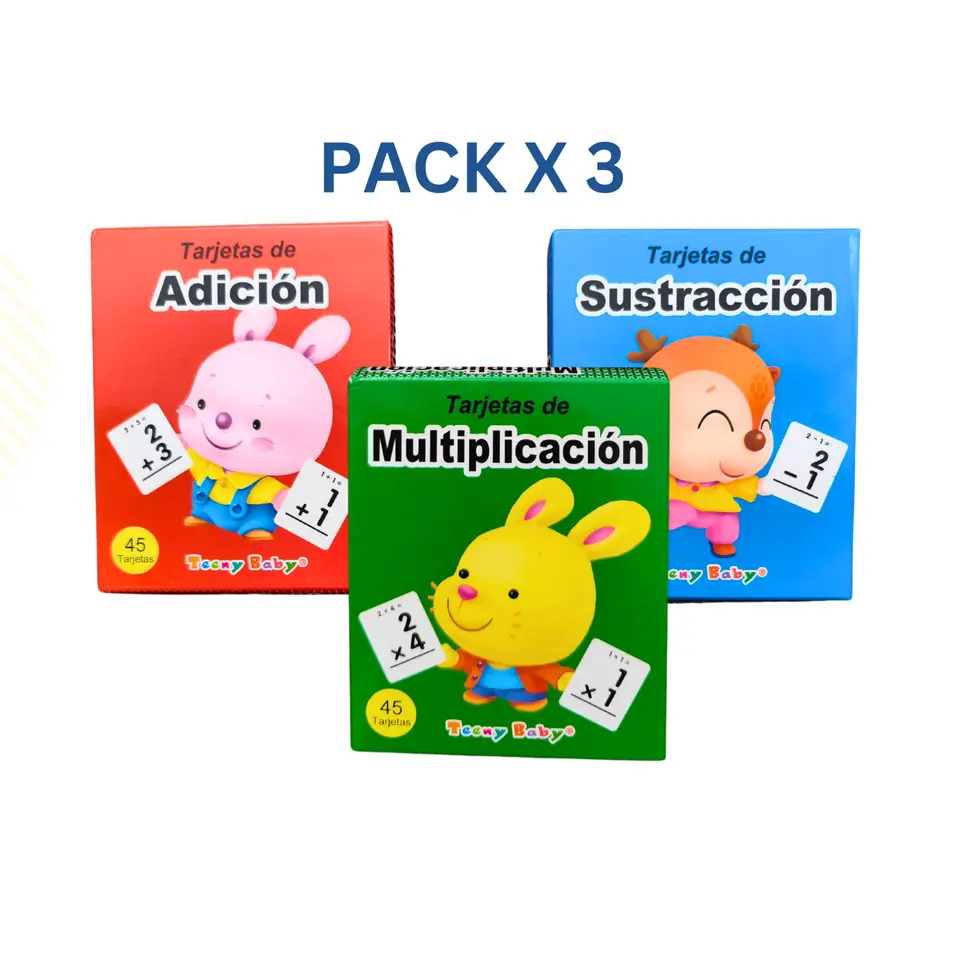Pack x 3 - Tarjetas Matemáticas