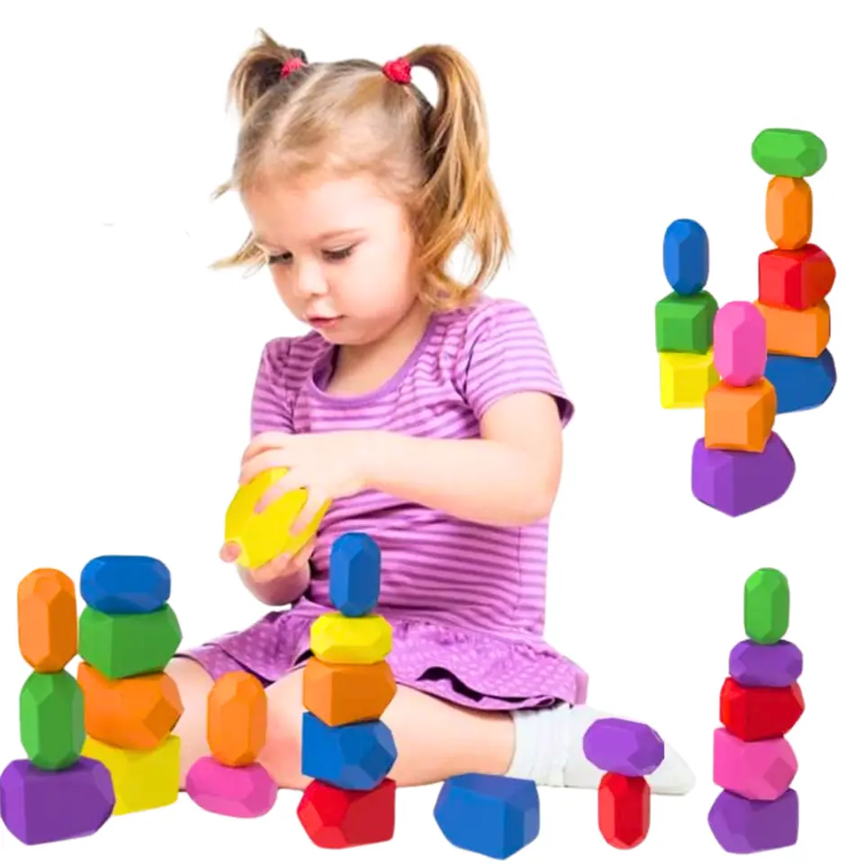 Pack x 20 Piedras de Madera para Equilibrio