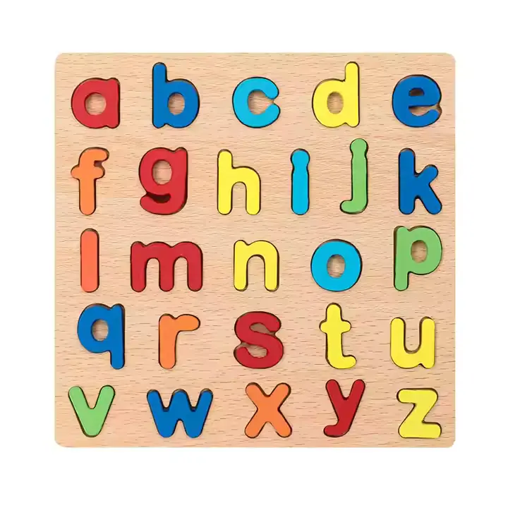 Tablero encastre letras en imprenta minúsculas