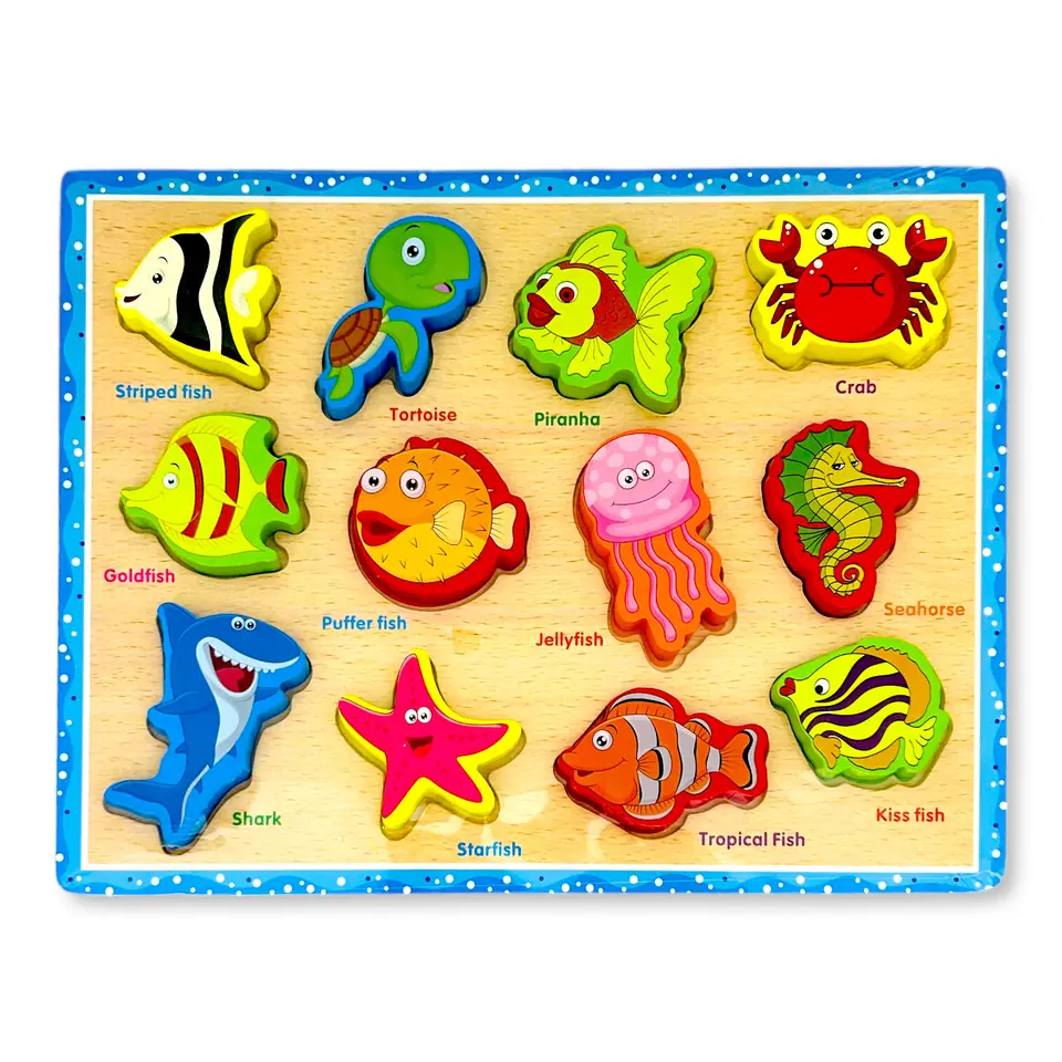 Juego didáctico de encastre - Peces - Fish
