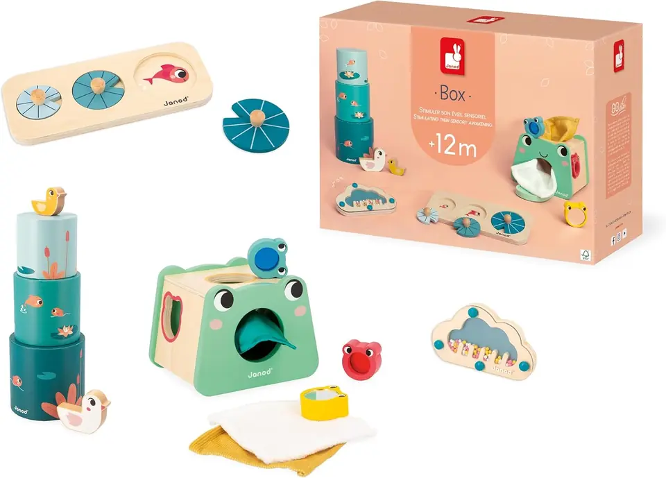 Caja de Juguetes Sensoriales  +12 meses Janod