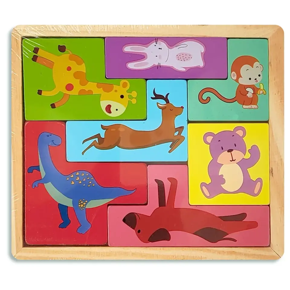 Juego de encastre de madera tetris - Animales