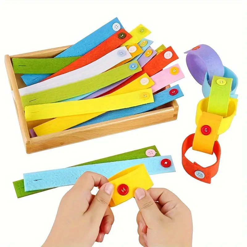 Pulseras de colores con botón (10 unidades)