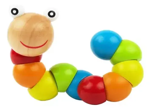 Oruga de madera flexible multicolor